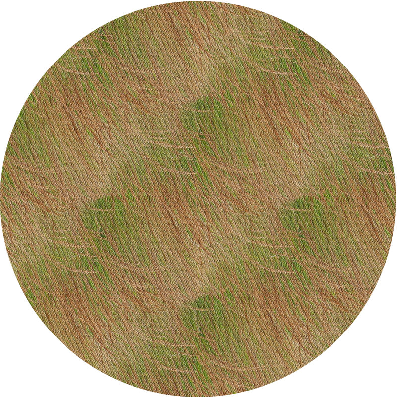 Tapis décoratif vert Jasinski, Rond 5 pi