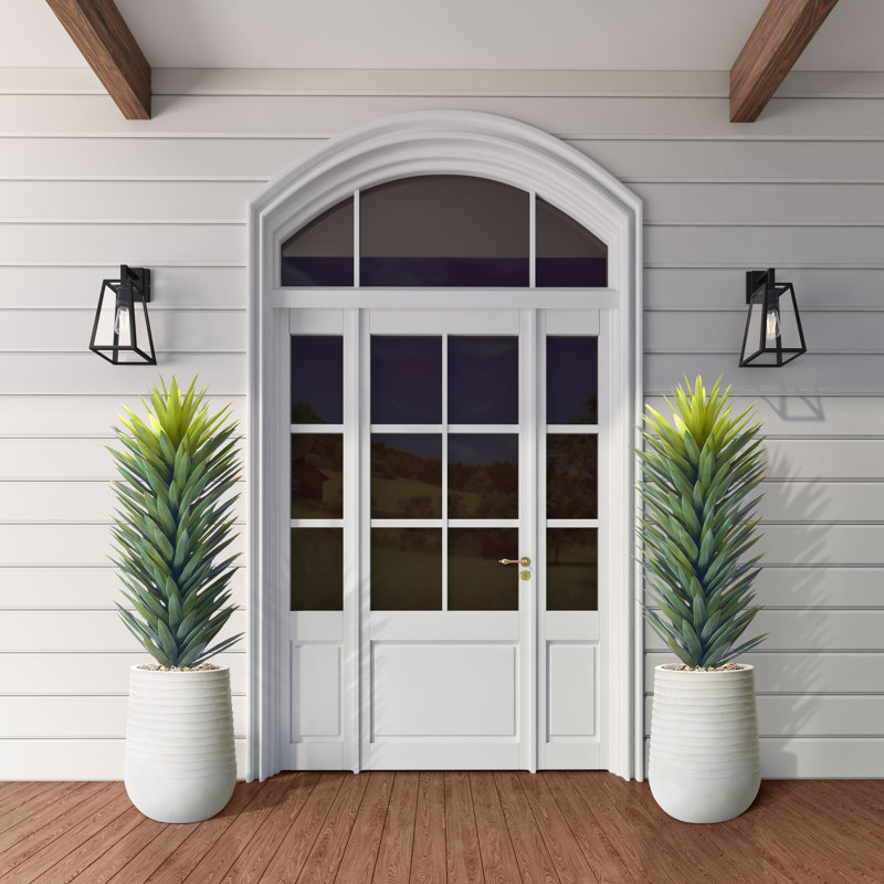 Tall Agave Sisalana in White Artemis Planter