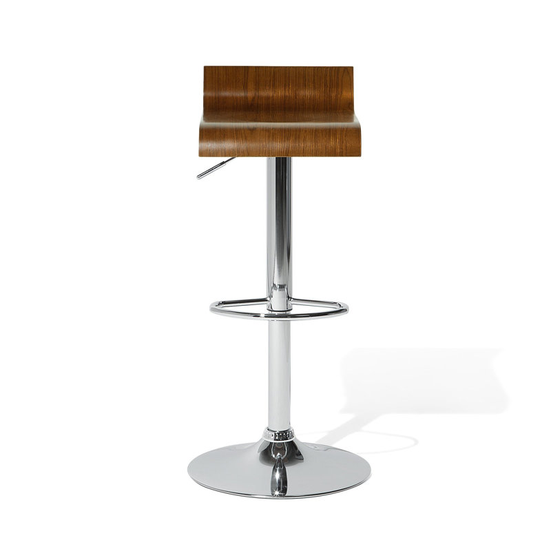 Darren Swivel Adjustable Height Bar Stool, Dark Wood