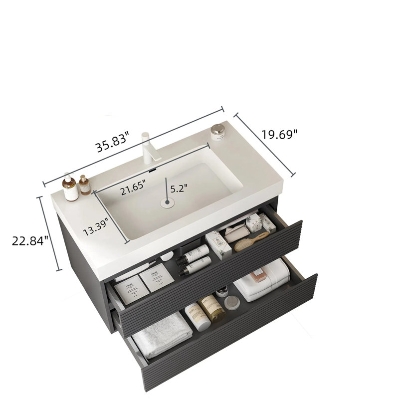 36" Bathroom Vanity with Undermount Sink