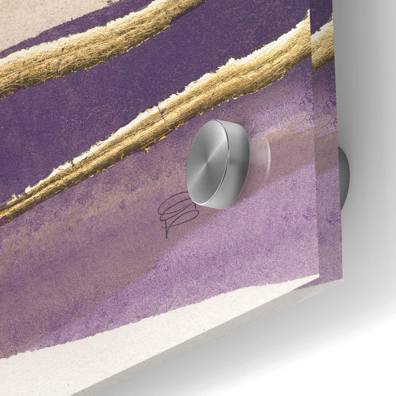 «Gilded Amethyst I Crop» par Chris Paschke - peinture sans cadre, H 36 po x l 24 po x P 0,2 po