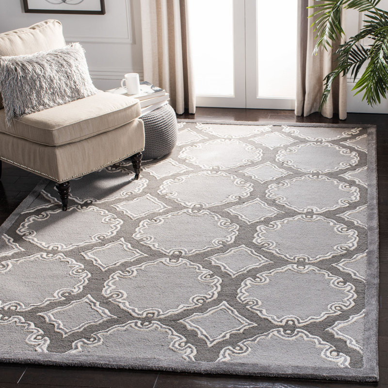 Cruz Hand Tufted Wool Geometric Rug, Rectangle 4' x 6'
