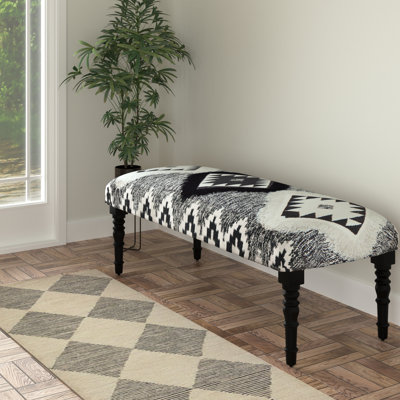 Banc rembourré géométrique gris / noir Gutirrez Scandi