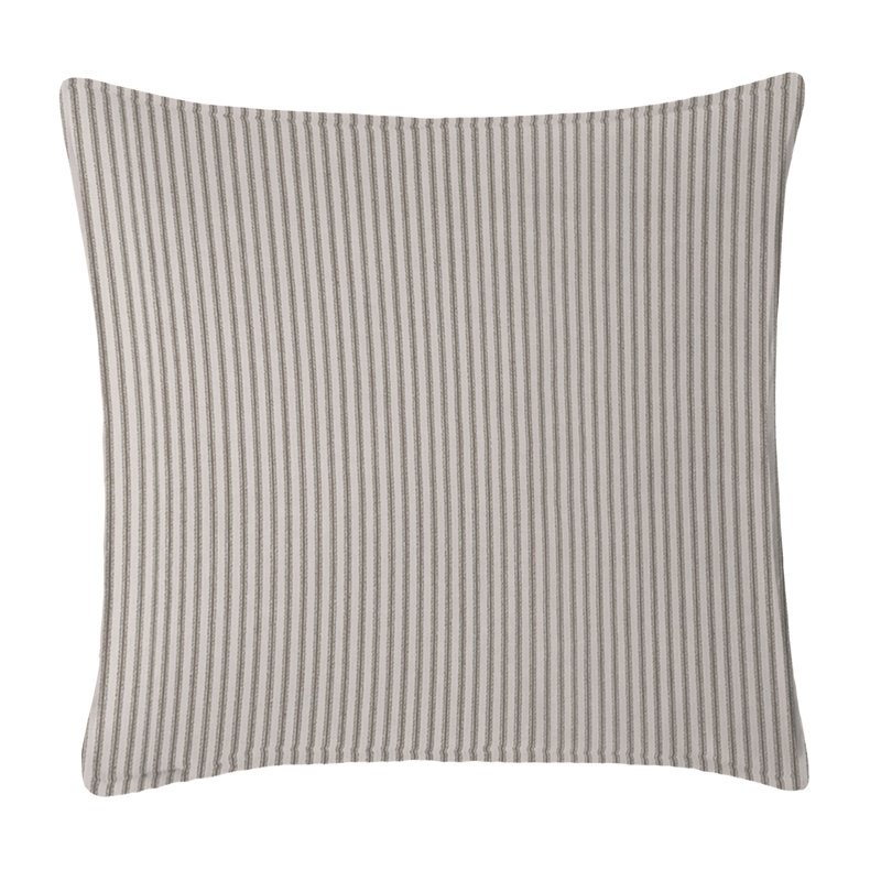 Gesto Cotton Striped Throw Pillow, Taupe