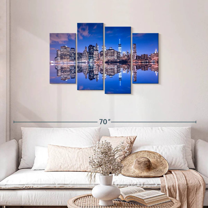 Sireci Manhattan Night Skyline, 27" H x 43" W
