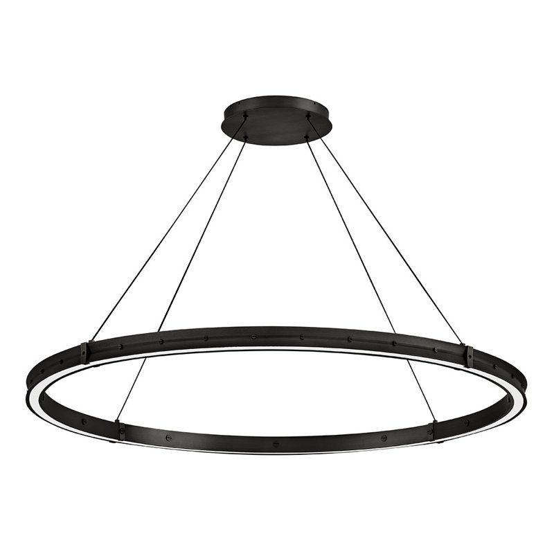 Lustre en aluminium à intensité variable DEL ALTHEA, Noir satiné