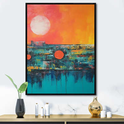 «Minimalisme, coucher de soleil bleu Étreinte I», art mural minimalisme