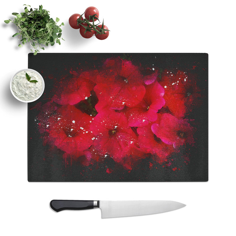 Seeing Flowers Paint Splash Chopping Board, 28.5cm W x 39cm L