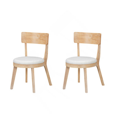 Titus Linen Upholstered Dining Chairs with Rubberwood Frame