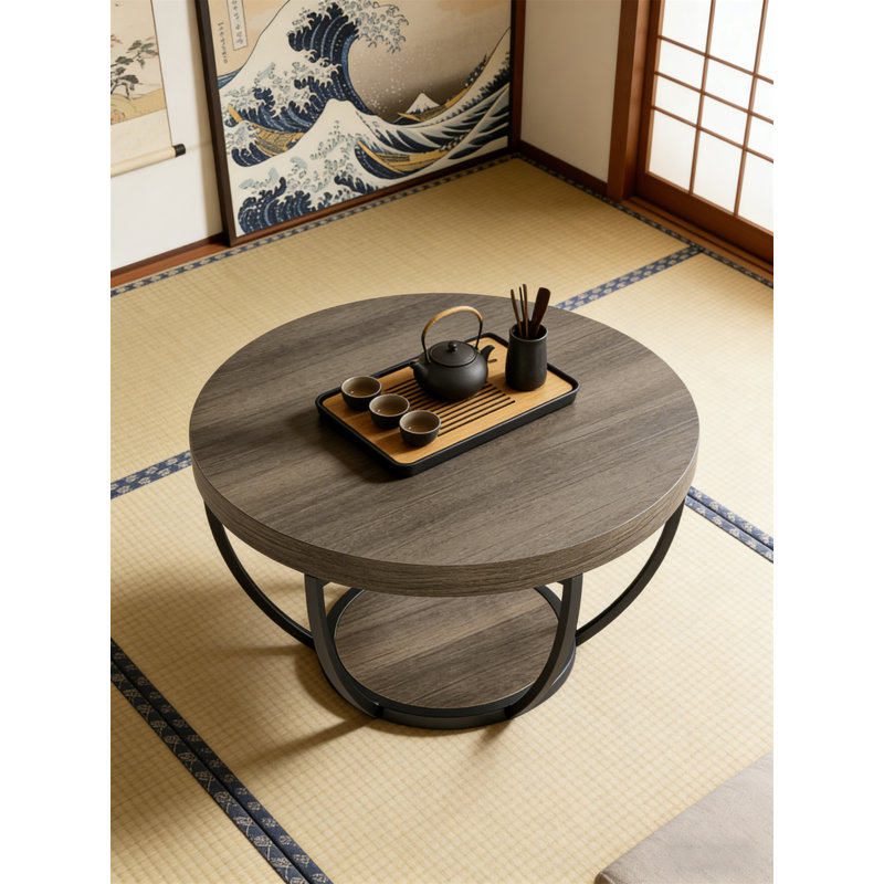 Table basse ronde à 2 niveaux, Gris