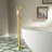 WOODBRIDGE Contemporary Single Handle Floor Mount Freestanding Tub Filler Faucet With Integrated LED Color-Changing Spray Head-118612135