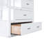 Lit superposé simple au-dessus d'un lit superposé en bois massif avec escalier multifonction et lit gigogne - Mobilier de chambre polyvalent fabriqué en blanc-1776296408