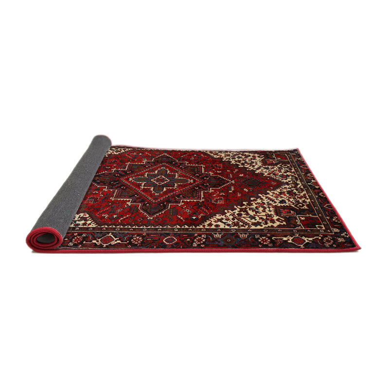 Tapis orange/rouge/brun traditionnel, Rond 7 pi