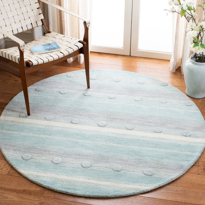 Gosselin Kids Hand Loomed Wool Rug, Round 5'