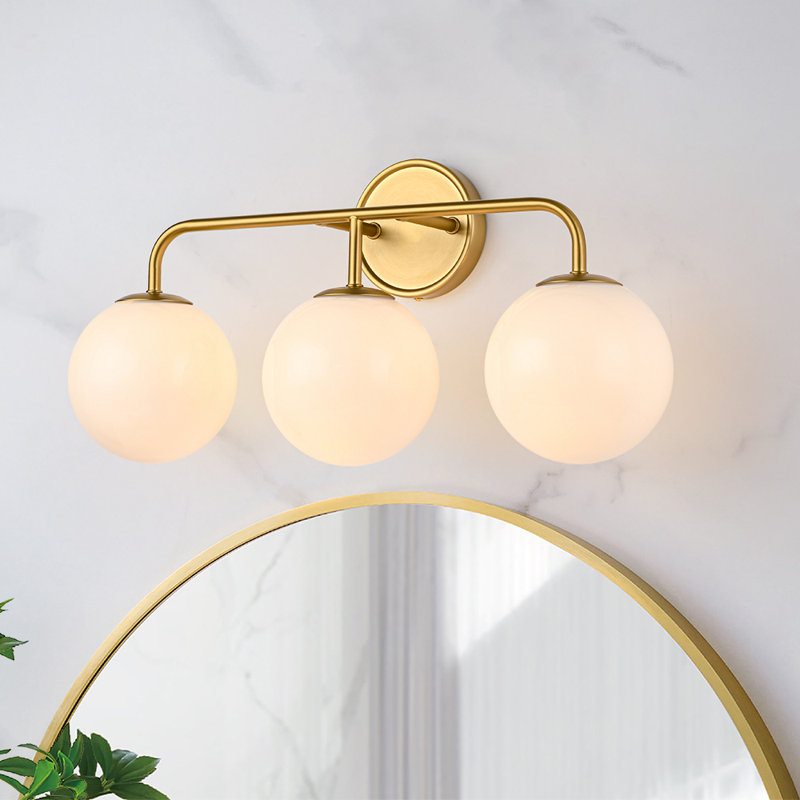 3 - Light Dimmable Opal Glass Armed Sconce