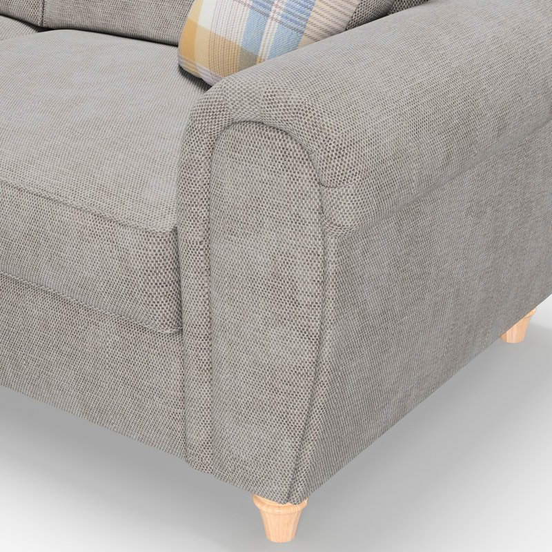 Vivo 2 Seater Round Arm Sofa, Silver