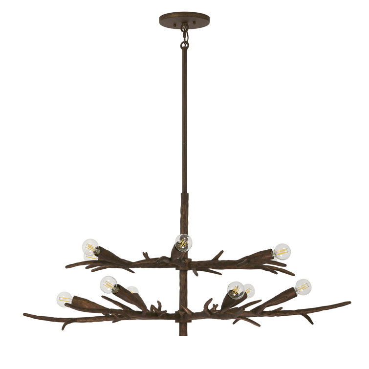 Palisades 12-Light Chandelier in Bark by Breegan Jane