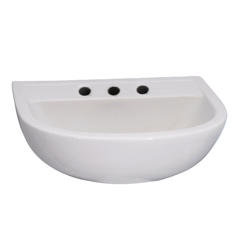 Barclay Compact 500 15'' White Vitreous China U-Shaped Bathroom Sink with Overflow