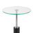 Cole And Grey Marble Round Side End Accent Table With Silver Metal Rod And Base