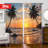 2Pcs Tropical Beach Sunset Window Curtains Hawaii Palm Tree Ocean Wave Scene Printed Drapes Coastal Themed Light Filtering Rod Pocket for Living Room Bedroom Kitchen Home Decor-993739650