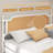 Platform Bed Frame with Natural Rattan Headboard and Footboard, Bohemian and Mid Century Style-710465277-710465266