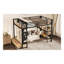 Lit mezzanine double en métal avec garde-robe intégrée, panneau perforé et tablettes de rangement - cadre superposé noir pour économiser de l'espace