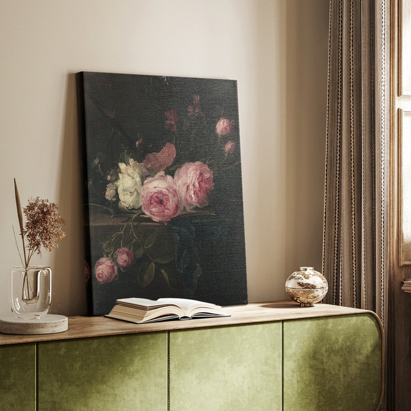 Imprimé floral rétro CCLxxxi - galerie Cavas, H 27 po x l 18 po
