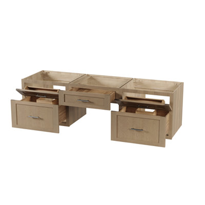 Meuble-lavabo double mural flottant avec bureau 72 po Disar