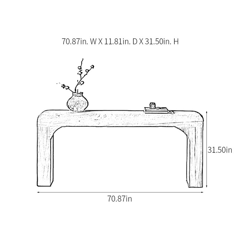 Kelemen, H 31,5 po x l 70,87 po x P 11,81 po