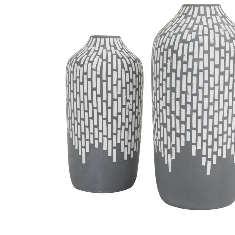 Stoneware Table Vase, 13" H x 5.45" W x 6.4