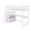 Lit mezzanine avec bureau et tablettes, 2 tiroirs intégrés-1644379221