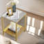 Nohl Mable 2 Tier Side Table End Sofa Accent Tables Gold Living Room Furniture