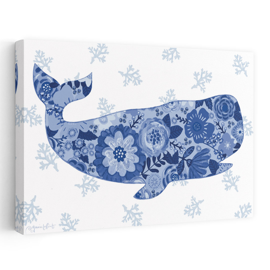 Floral Whale by Annie LaPoint - Wrapped Canvas Print