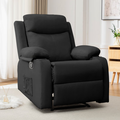 KORSER Recliner Chair, Rocker Recliners For Living Room, Small Recliner For Small Spaces, Fabric Manual Recliners With Side Pockects