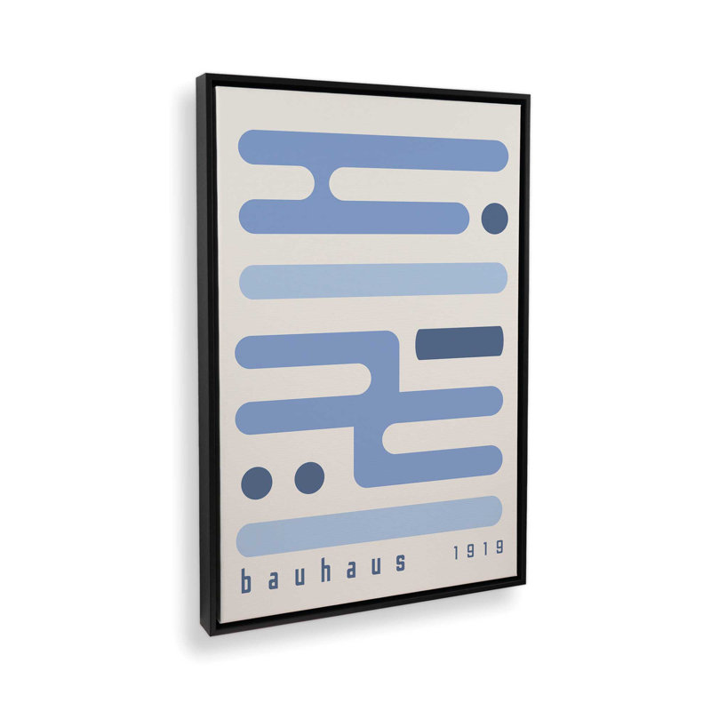 "Blue Bauhaus Minimalist Circuitry I", reproduction sur toile, H 18,75 po x l 12,75 po, Noir satiné