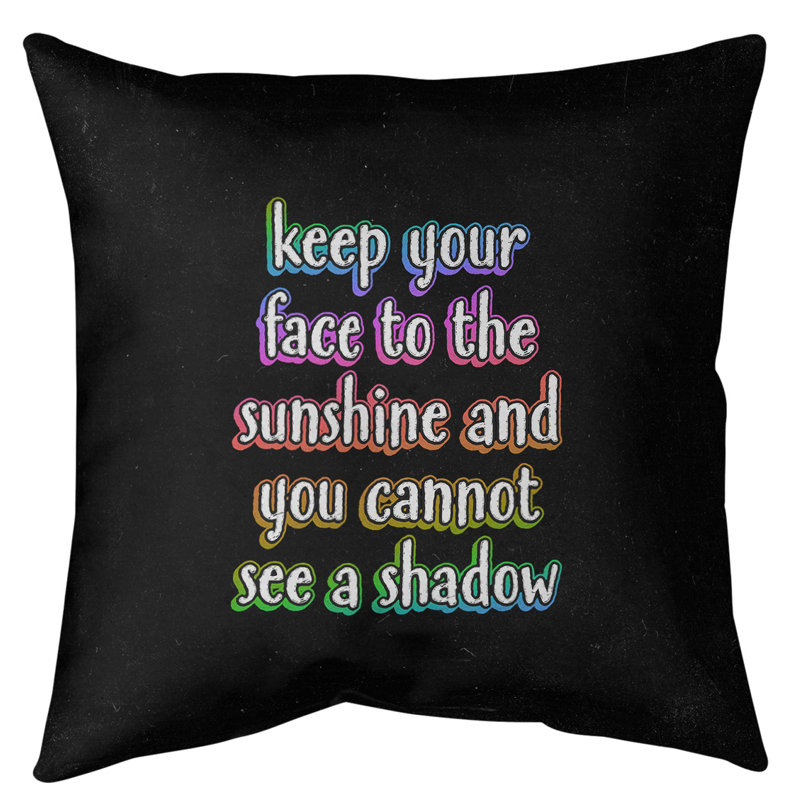 Coussin décoratif d’intérieur/d’extérieur d’inspiration, 16 po x 1 po, Jaune / violet / rouge