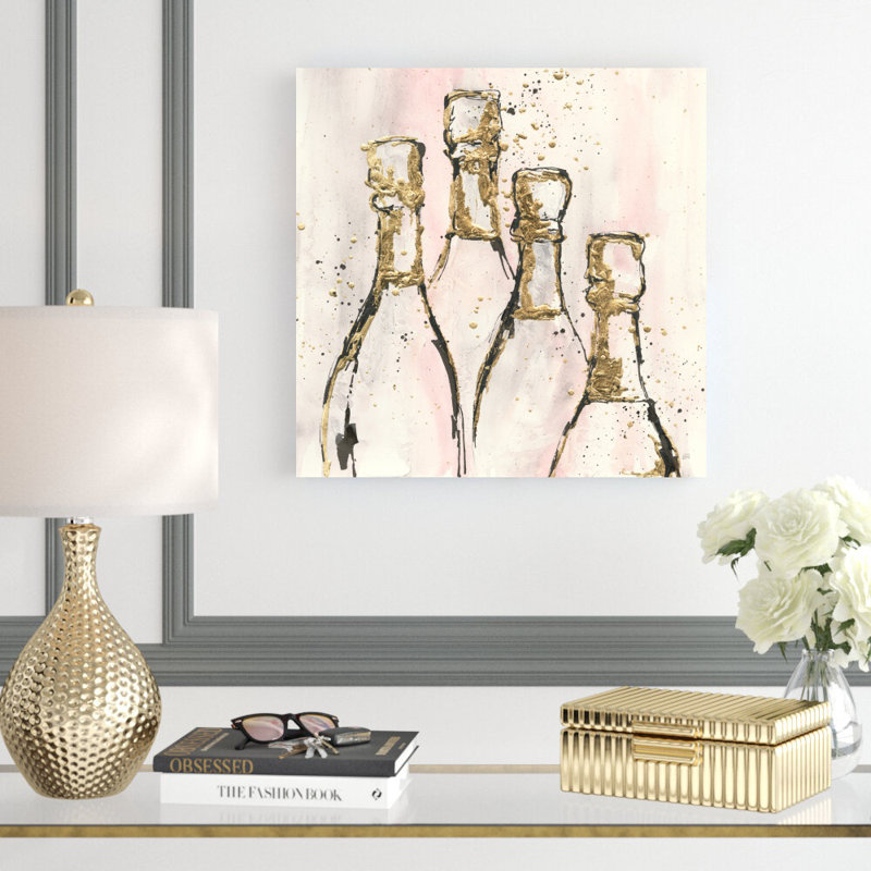 «Champagne Is Grand II» par Chris Paschke, reproduction d'art sur toile tendue, H 20 po x l 20 po