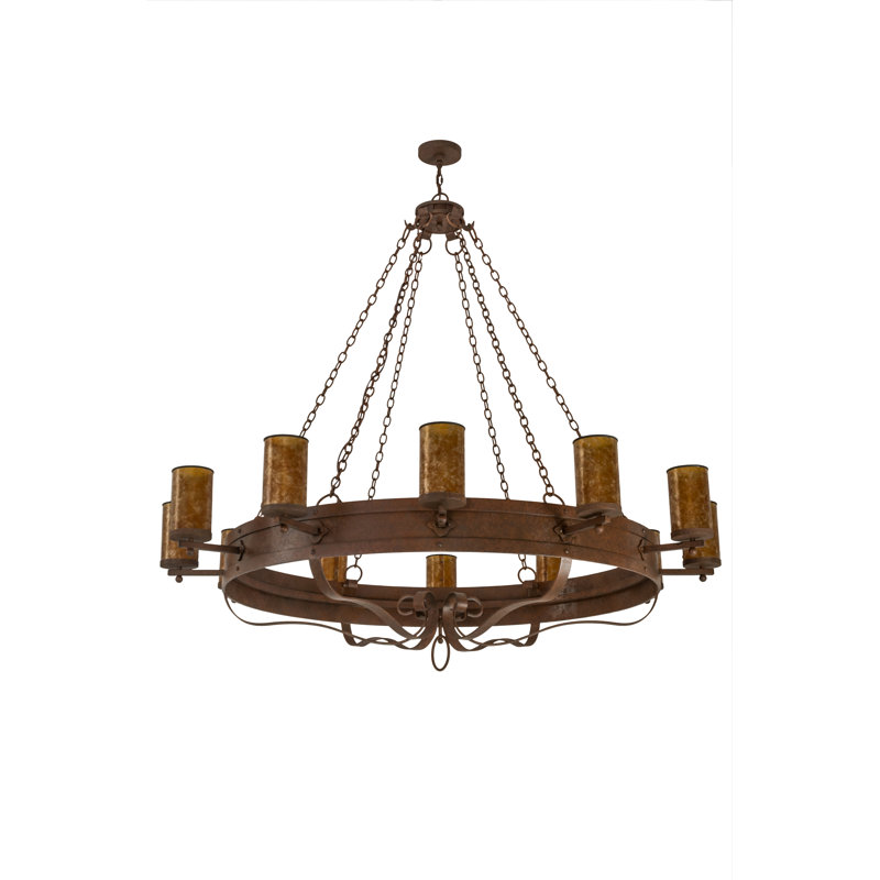 Parnella 12 - Light Dimmable Wagon Wheel Chandelier