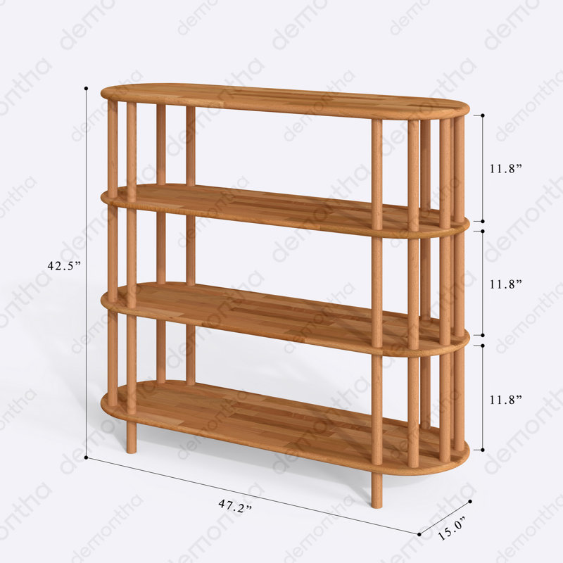 Bibliothèque basse Kyoto, (4 tablettes) H 42,5 po x l 47,2 po x P 15 po