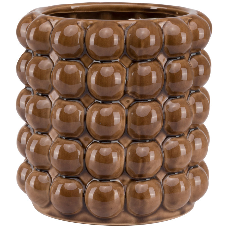 Marina Handmade Ceramic Pot Planter, Caramel, 20cm H x 20cm W x 20cm D