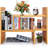 Adjustable Natural Wood Desktop Bookshelf Bamboo Desk Storage Organizer Display Shelf Rack, Counter Top Bookcase