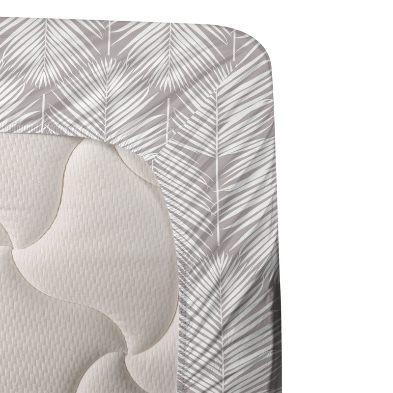 Ensemble de draps à motif de feuilles de palmier 4 pièces Ambesonne, Ensemble de draps pour lit simple avec 1 taie d'or