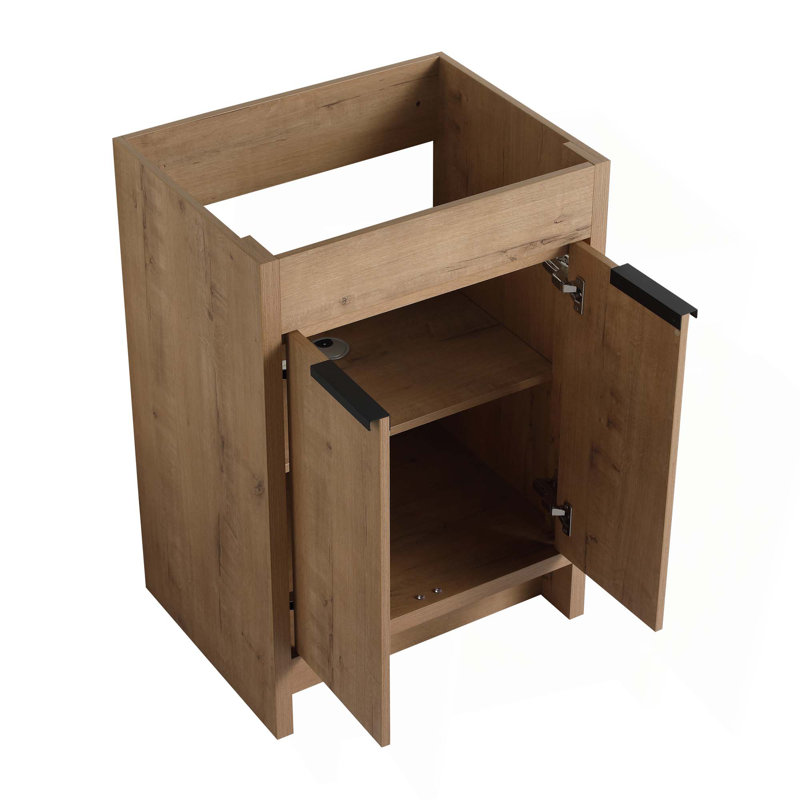 Meuble-lavabo autoportant à 2 portes à fermeture en douceur