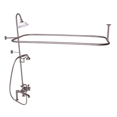3 Handle Deck Clawfoot Tub Faucet with Diverter