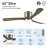 52" Modern Farmhouse Dimmable Ceiling Fan with LED Lights and Remote Control-1938761171