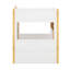 Lit superposé avec garde-corps en forme de maison et lit gigogne, lit superposé en bois avec tablettes de rangement-896371458