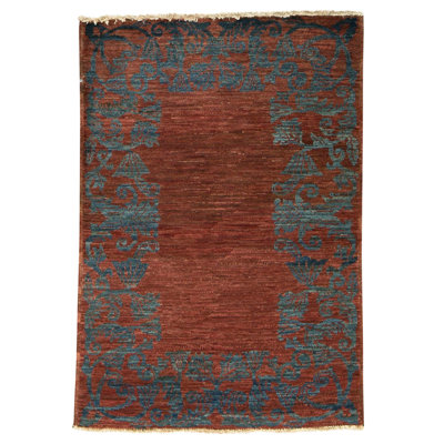 High-Quality Hand-Knotted Rust Area Rug