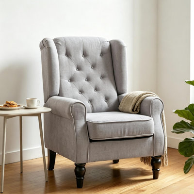 High Wingback Reading Chair,Accent Chair,Button Tufted Accent Chair(Only Accent Chair)