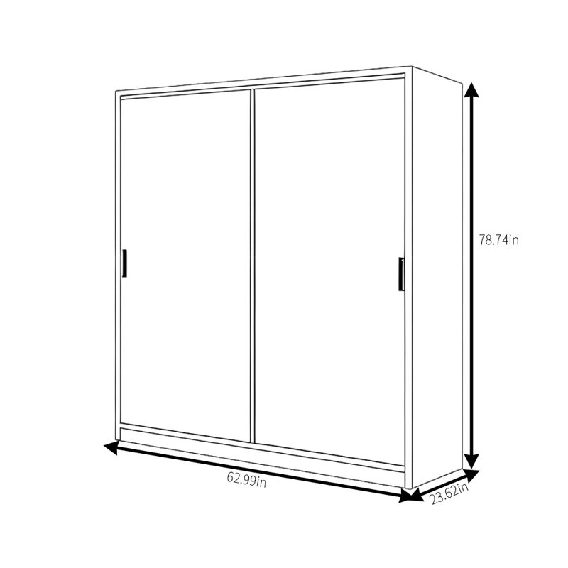 Garde-robe simple et tendance grise, H 79 po x l 63 po x P 24 po