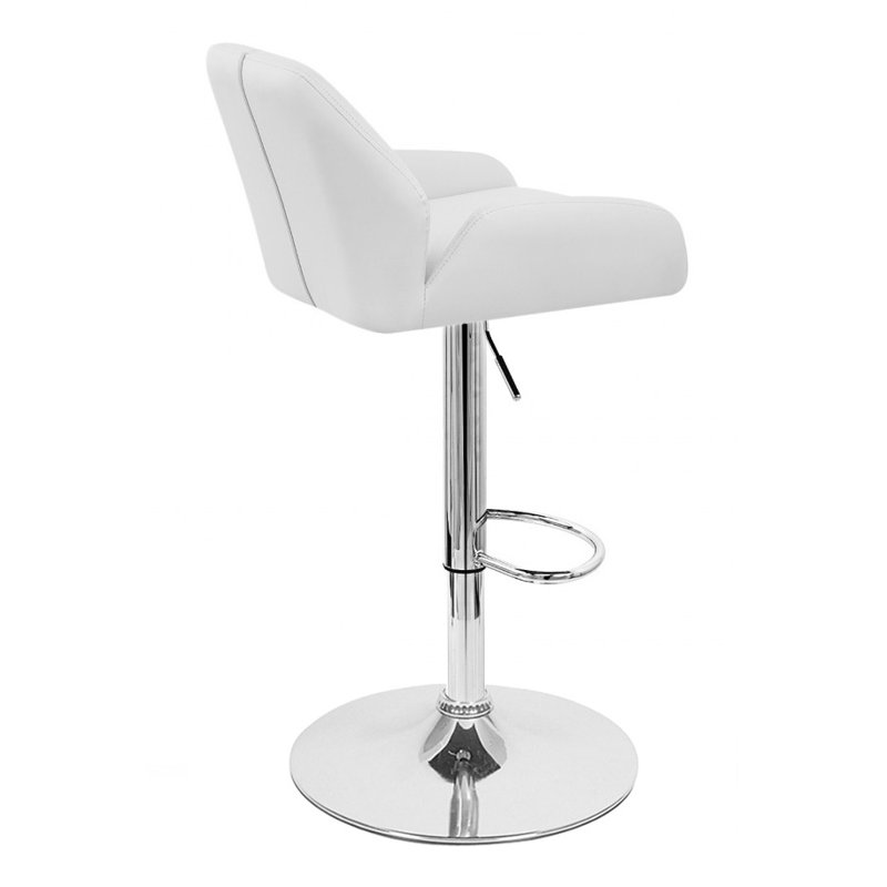 Tabouret tournant à hauteur réglable Carnalbanagh, blanc
